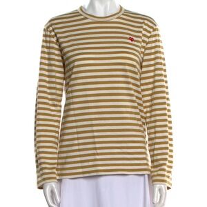 Comme des Garçons PLAY Stripe Long Sleeve T-Shirt OLIVE, Size Large
